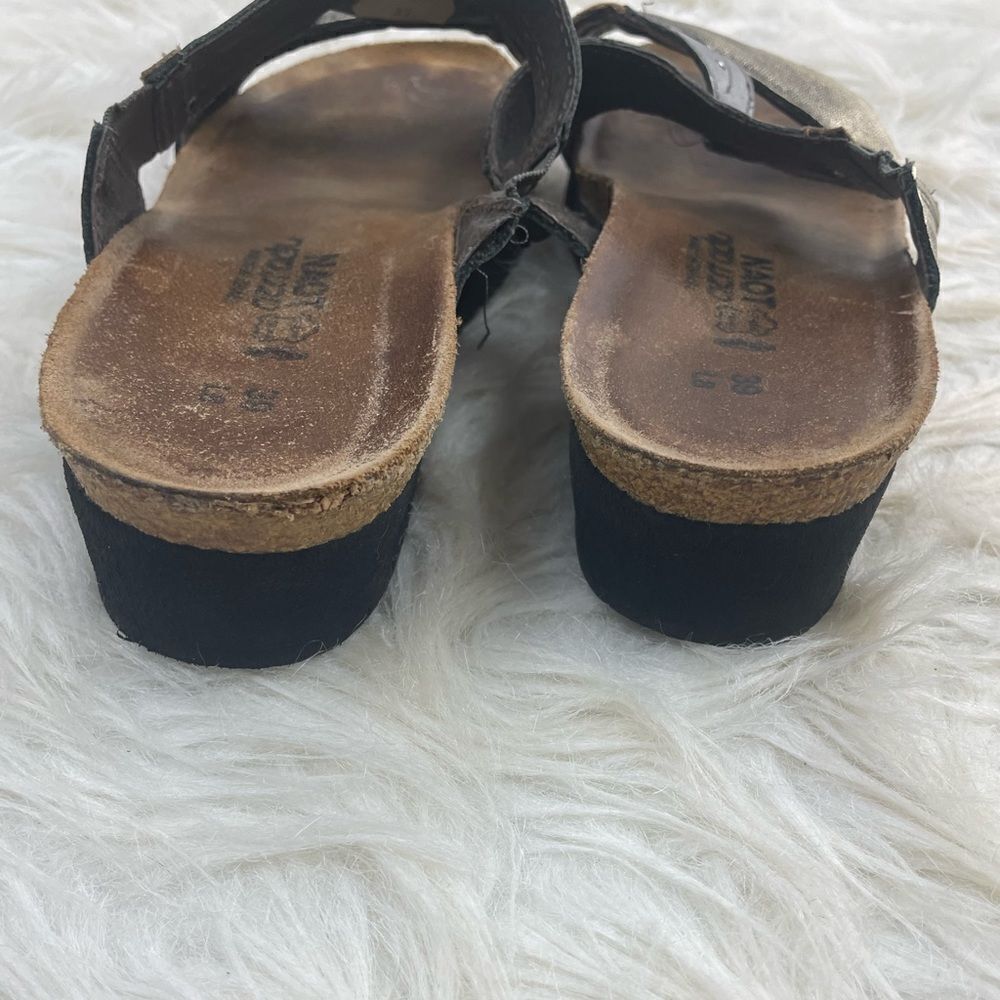 Naot Kimberly Metallic Leather Rhinestone  Cork Sandals - Picture 3 of 11